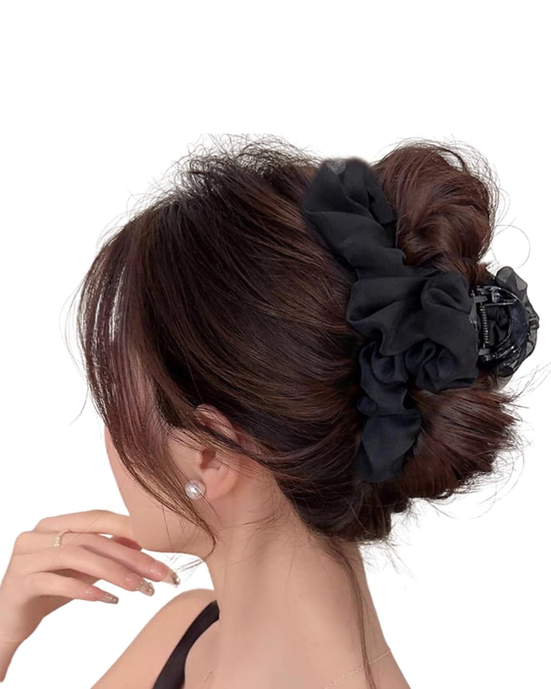 ヘアクリップ 髪留め バンスクリップ 大きめ シフォン プリンセスヘアピン 上品 可愛い シンプル おしゃれ ヘアアクセサリー しっかり 韓国風 おしゃれ 贈り物 レディース用