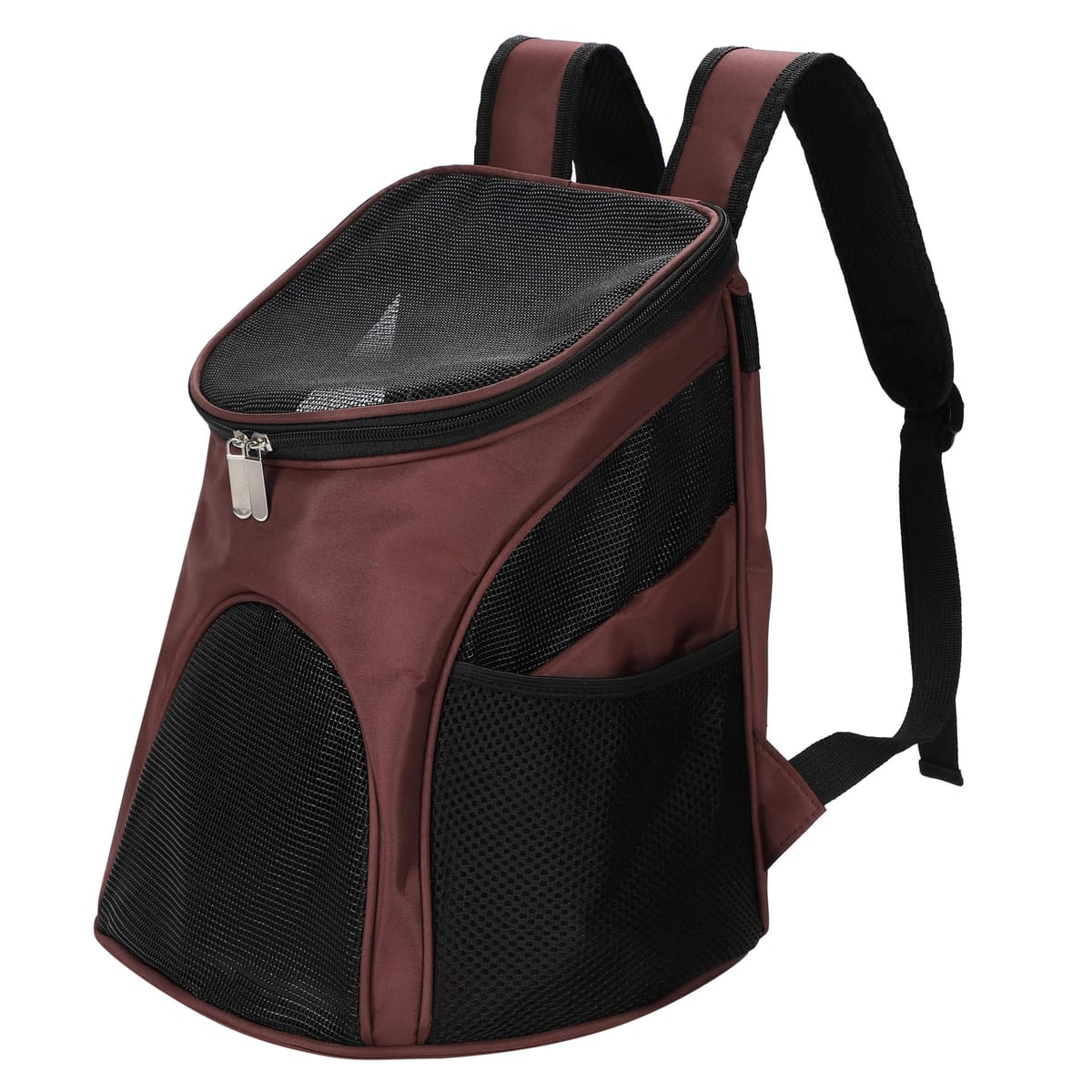 ペットキャリー リュック Sサイズ ブラウン 猫 小型犬 うさぎ 小動物 5kg以下対応 折りたたみ 軽量 コンパクト 通気性 メッシュ窓 飛び出し防止リード付き 防災 通院 散歩