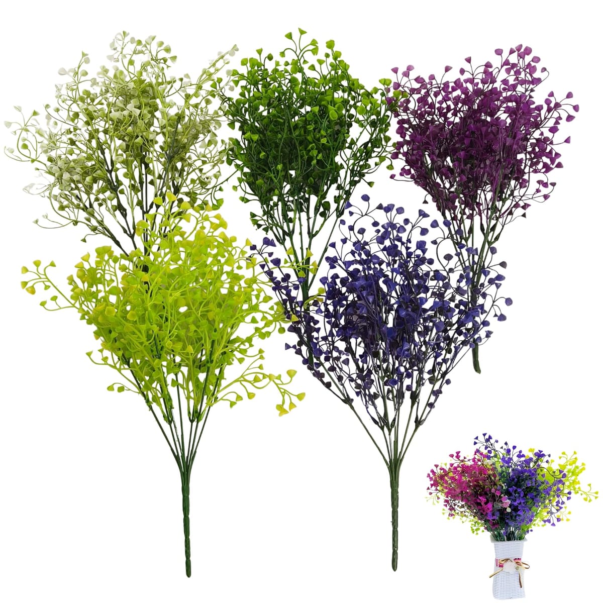 SakuraLovely8 造花 フェイクフラワー 花束 人工花 プラスチック 花 装飾 屋外 室内 UV 5色セット
