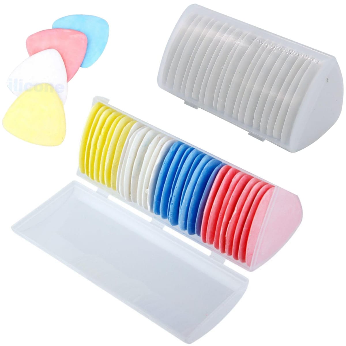 geneX チャコ 三角チャコ チャコペン 50個セット 4色 自然に消える 洋裁用 チャコチョーク 白 赤 青 黄