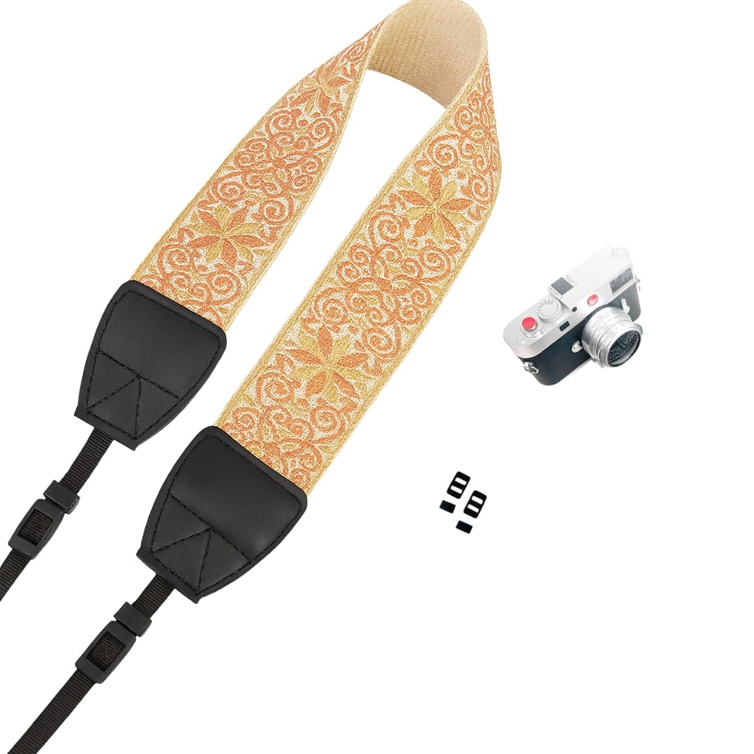 [Liebendo] カメラストラップ カメラネックストラップ 一眼レフ 刺繍 ボヘミアン風 長さ調節可 かわい..