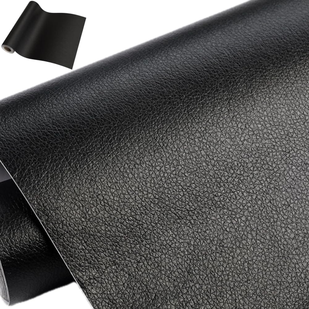 Ailunate 合皮補修シート 黒 大判 40cmx150cm ソファー 補修テープ シール 合成皮革 車 バイク シート バッグ 革補修 レザー ブラック