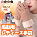 【極暖】 手袋 レディース 秋冬 おしゃれ かわいい 暖かい スマホ タブレット 手ぶくろ 防寒 防風 保温 裏起毛 寒さ対策 黒 ファー ボア 手首 スマホ手...