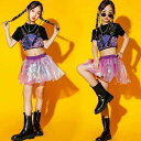パープル チアガール 2点セットチア ヒップホップ ジャズダンス ガールズ 女の子 スパンコール キラキラ ダンス衣装