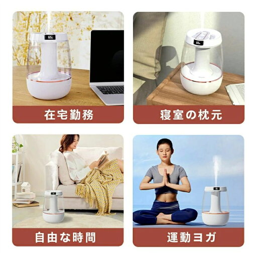 上部給水 超音波加湿器 空焚き防止 静音 抗菌カートリッジ マイナスイオン機能 連続運転 3L大容量 16畳対応 最大24時間 上部給水 超音波加湿器 空焚き防止 静音 抗菌カートリッジ マイナスイオン機能 連続運転 3L大容量 16畳対応 最大24時間