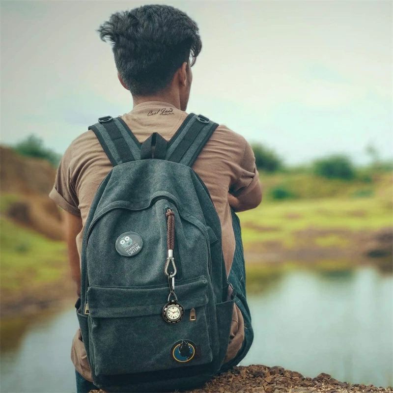 レディース メンズ 男女兼用 カラビナ アナログ 丸型 合金 1ATM防水 キーホルダー時計 夜光 懐中時計