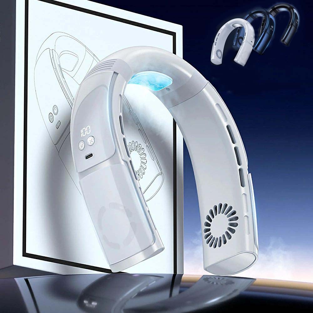 2023 夏 暑さ対策 ファン スタイリッシュ ネックファン 5000mAh 大容量 バッテリー