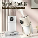 充電式 90°回転 2/8h自動OFFタイマー ダブル噴霧 ミスト ミニ加湿器 空焚き防止