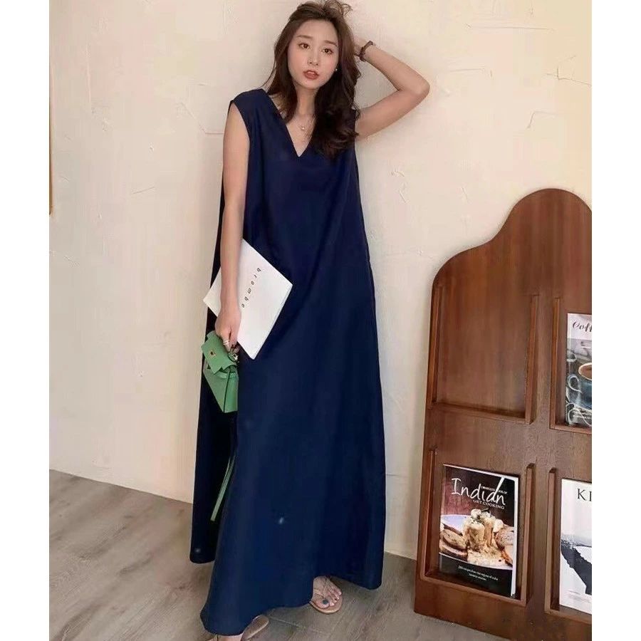 母の日 50代 40代 30代 大きいサイズ 体型カバー ゆったり ワンピース フレア ロングワンピース ノースリーブ 夏 レディース