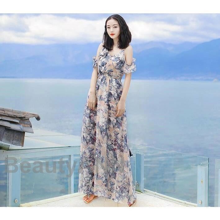 リゾート用 海 夏ワンピ レディース 女性 マキシ丈 シフォンワンピース マキシワンピース マキシワンピ ビーチワンピース