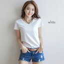 レディース Vネック無地Tシャツ 大人 40代 ブランド かわいい 夏 ゆったり ロング スポーツ トレーナー Vネック