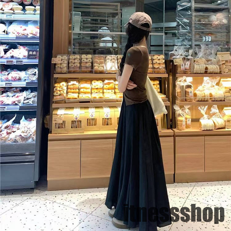 キュロット カジュアル ロングスカート 薄手キュロット レディース夏 ハイウエスト ドレープ性(4)