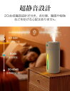 水漏れ防止 空焚き防止 超静音 7色LEDライト ダブル噴霧口 小型加湿機 給電式 ミニ加湿器 超音波 卓上
