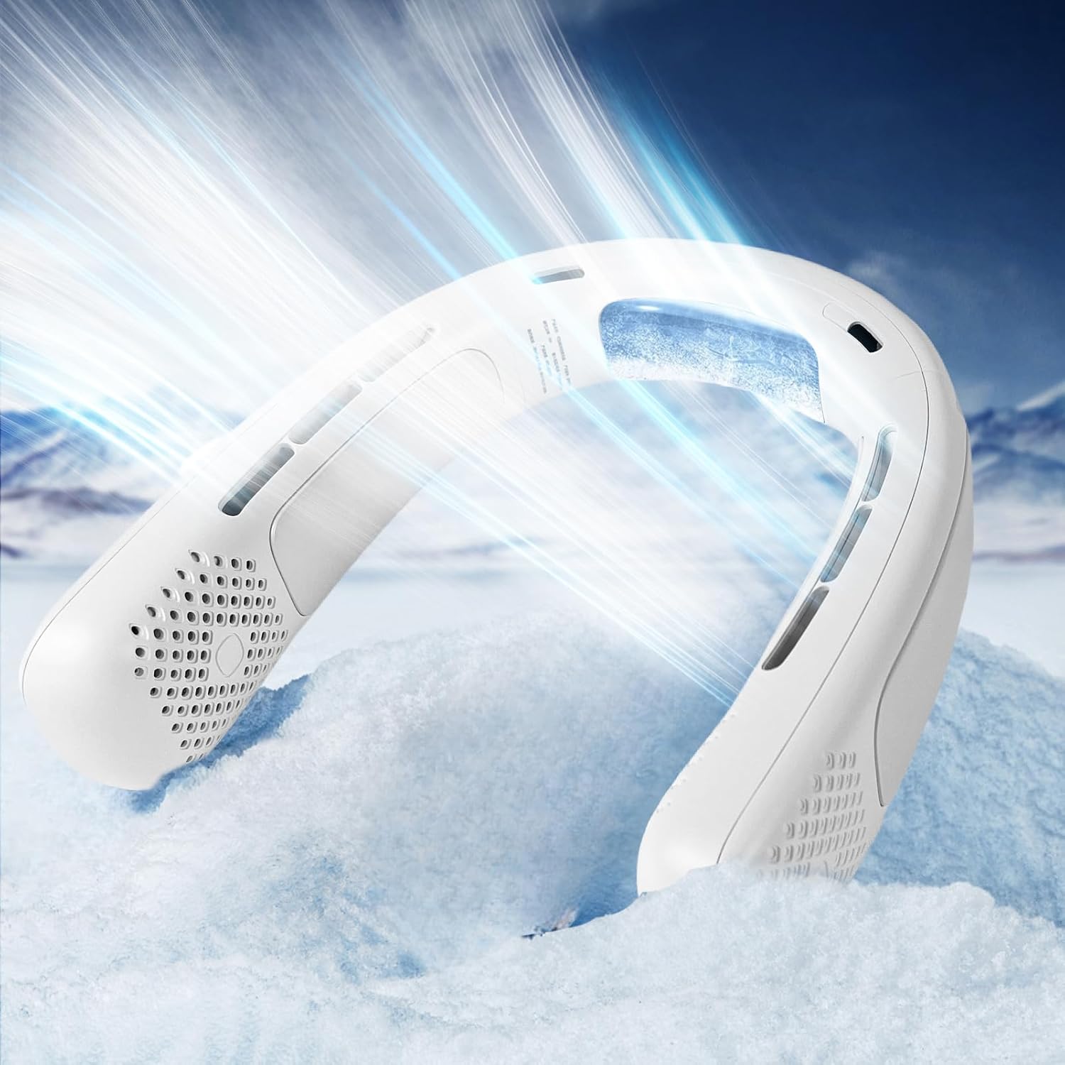 携帯扇風機 ネックファン ねっくくーらー ペルチェ素子 ハンズフリー 単独に冷却と送風調節可能 冷感 ..