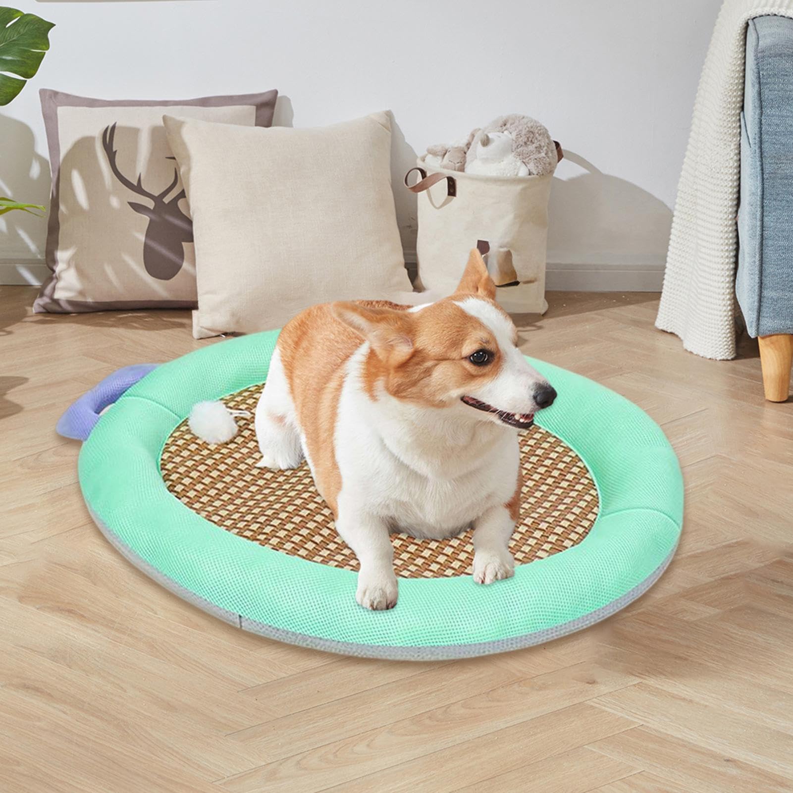 みのないペットのクールマット、屋内の家の犬の犬の猫のための柔らかい生地のスクラッチ抵抗性クールベッド旅行リラクゼーション