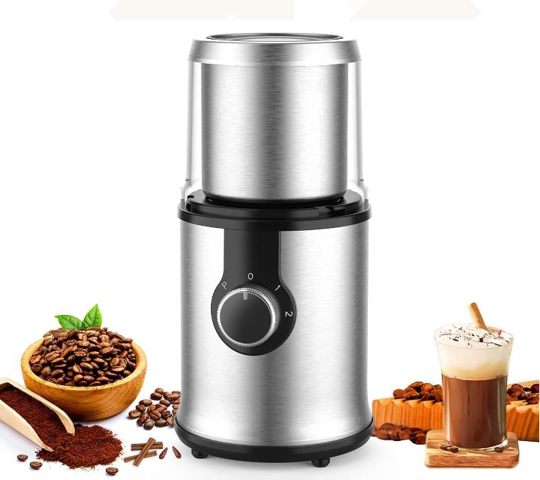 お手入れ簡単 電動ミル ステンレス鋼製 最大100g大容量 急速挽く 300ハイパワー ひき機 コーヒー豆 一..