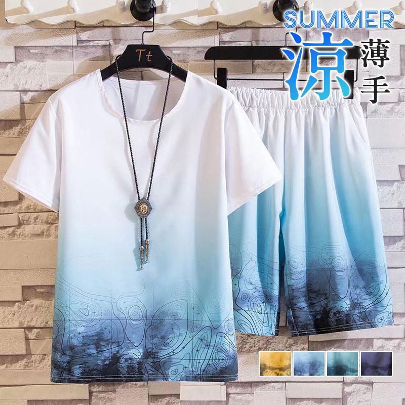 セットアップ メンズ 半袖 スウェット 薄手 ハーフパンツ サルエルパンツ ワイド ルームウェア 部屋着 カジュアル ゆったり