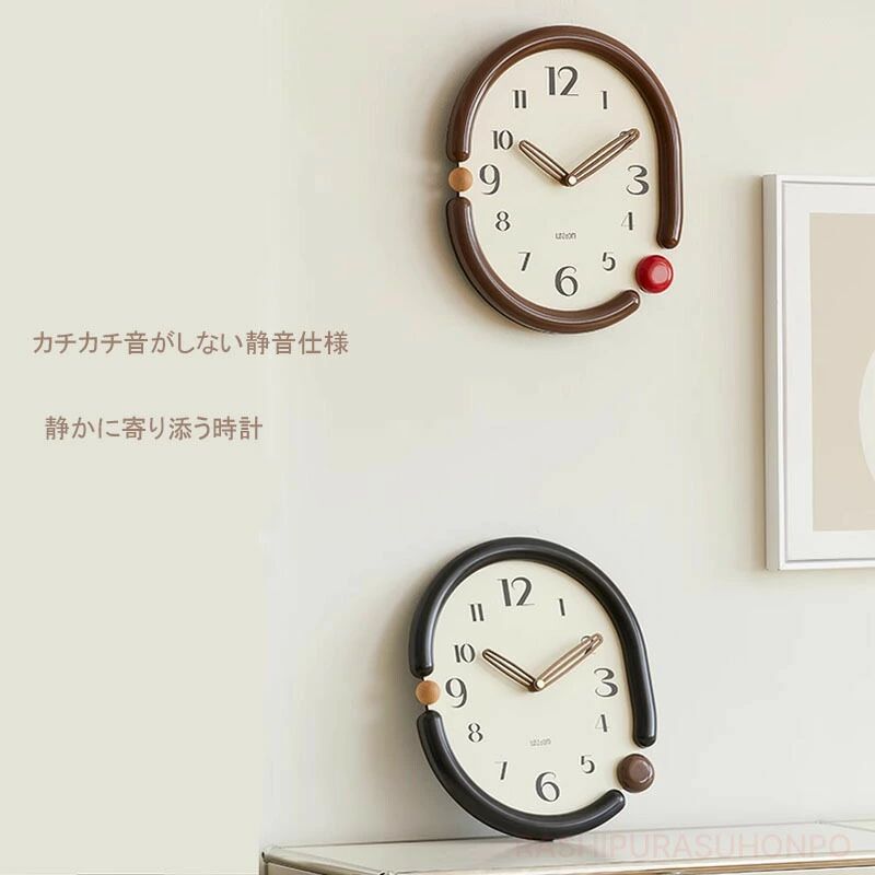 リビングルー キッズ 子供部屋 ウォルナット リビング インテリア雑貨 子供用 レトロ かわいい モダン 壁掛け時計 デジタル時計