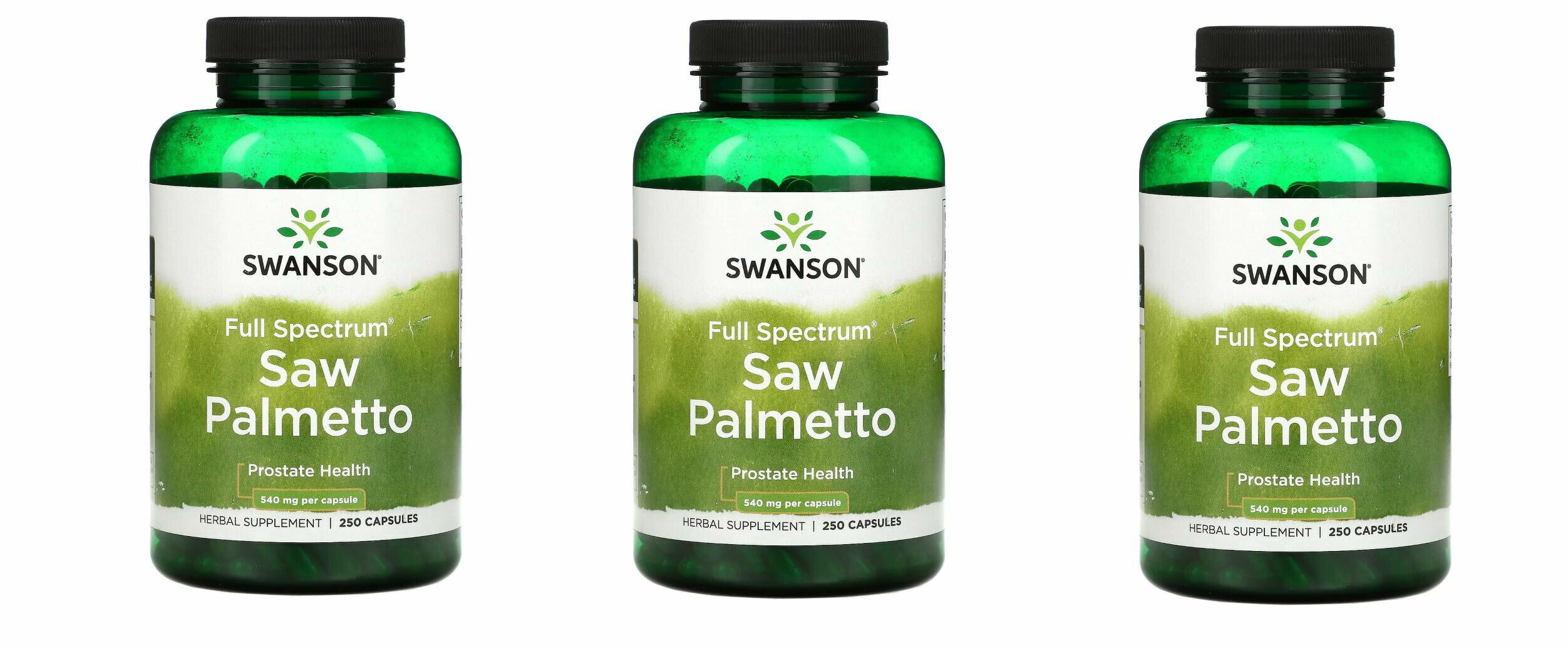 「お得な3本セット」Swanson社ソーパルメットベリー(ノコギリヤシベリー)サプリメント1粒あたり540mg配..