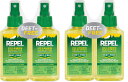 「お得な4本セット」Repel 社 植物由来レモンユーカリ肌スプレー118ml×4本 6時間 キャンプ 登山 ロッククライミング 釣り バーベキュー