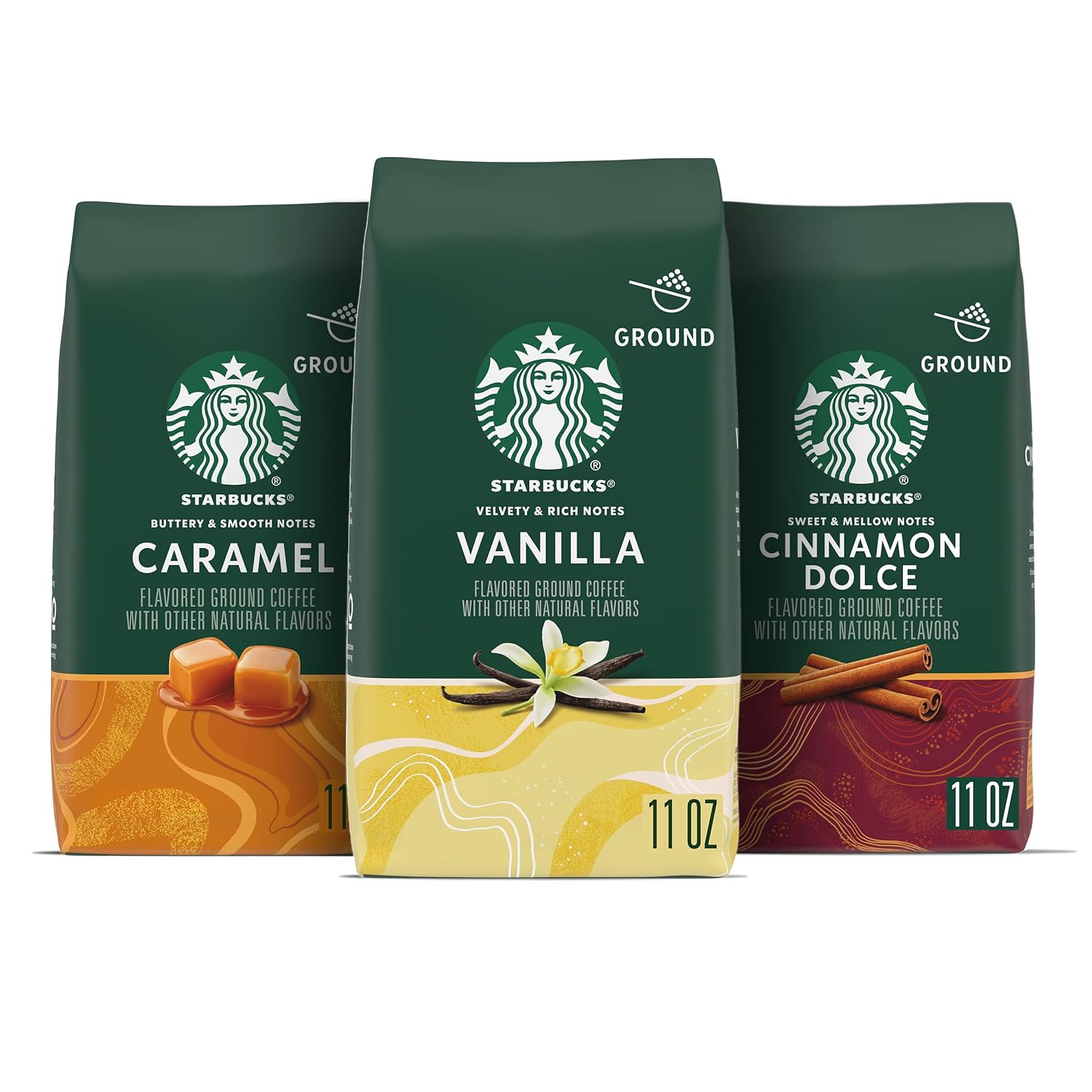 楽天Hinako「お得な3個セット」Starbucks社 バニラ / キャラメル （ カラメル ）.シナモン ドルチェ 味コーヒー各311g×3個