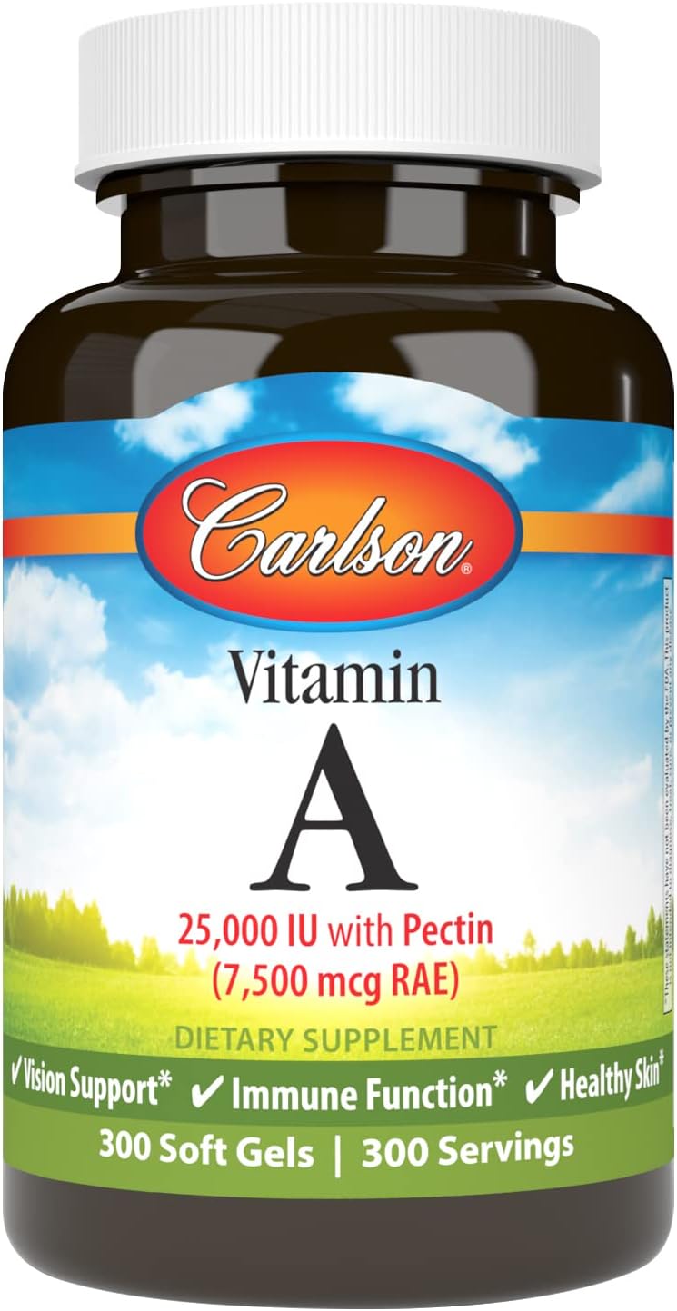 CARLSON社 ビタミンA 25,000 IU ソフトジェル300粒 サプリメント Carlson Labs Vitamin A with Pectin, 25000 IU, 300 Softgels