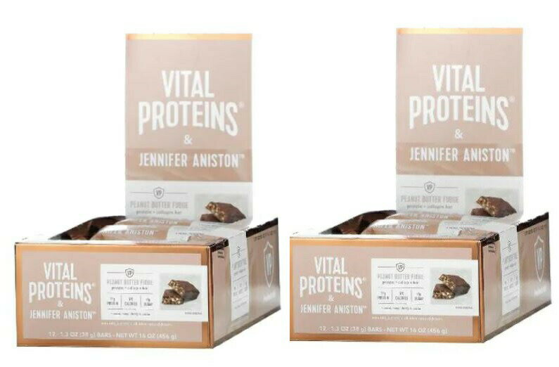 「お得な2箱セット」Vital Proteins社 プロテイン+コラーゲンバー ピーナッツバターファッジ1 本あたり38gが12本×2箱