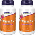 「お得な2本セット」NOW ビタミンK2(100mcg) 100粒×2本 サプリメント NOW Supplements, Vitamin K-2 100 mcg Menaquinone-4 (MK-4) Supports Bone Health 100 Veg ×2