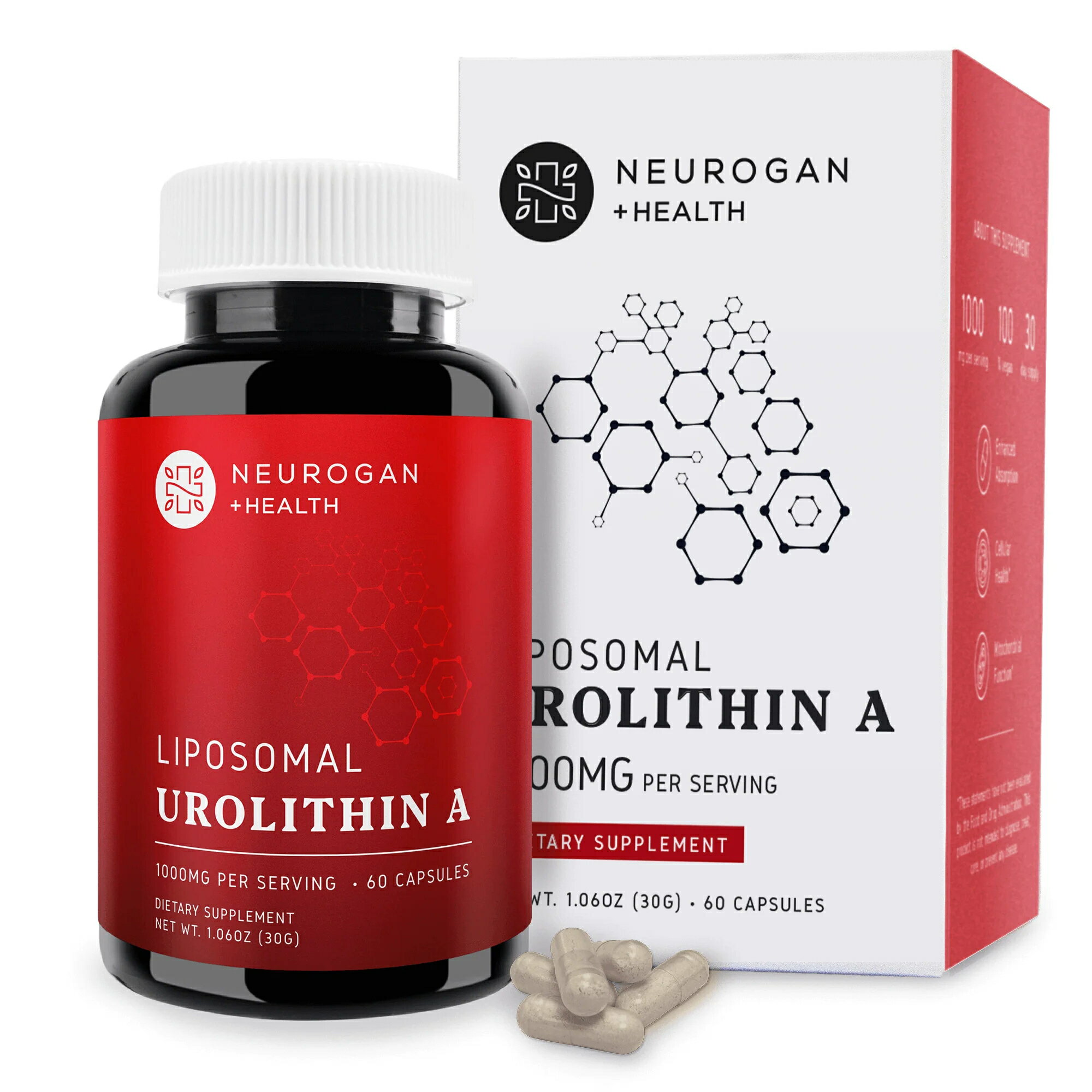 【 リポソーム 】Neurogan Health 社 ウロリチンA が1粒あたり500mg配合 サプリメント 60粒入 Liposomal Urolithin A 60Capsules ミトコンドリア エイジング エネルギー ウロリチン サプリ