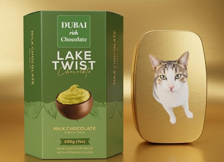 ドバイ発 濃厚ドバイ リッチ チョコレートDUBAI RICH CHOCOLATE (【お子様限定】スクオ缶と【ピスタチオ】ミルクチョコポール200g20個) Happy Easter イースター