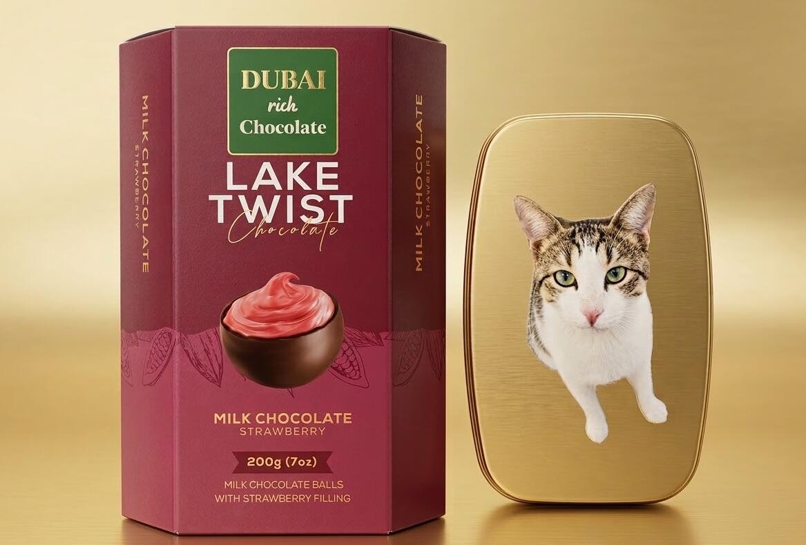 ドバイ発 濃厚ドバイ リッチ チョコレートDUBAI RICH CHOCOLATE (【お子様限定】スク男 缶と【ストロベリー】ミルクチョコレート200g) Happy Easter イースター