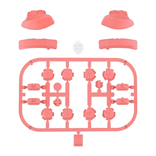 eXtremeRate Switchのジョイコンに対応用部品、ABXY方向キーSR SL L R ZR ZL + -ホームボタントリガーフルボタン、Switchのjoyconに対応用交換フルセットボタンリペアキット、ツールが付き。ジョイコンと交換ケースが含まれていません【コーラルピンク】