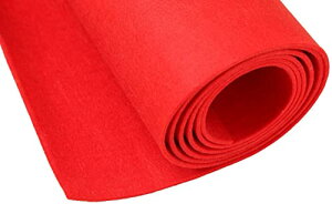 毛氈（もうせん）赤 厚手 1m×2.5m 厚さ3mm 敷物 毛せん 撮影用 DIY カット可能
