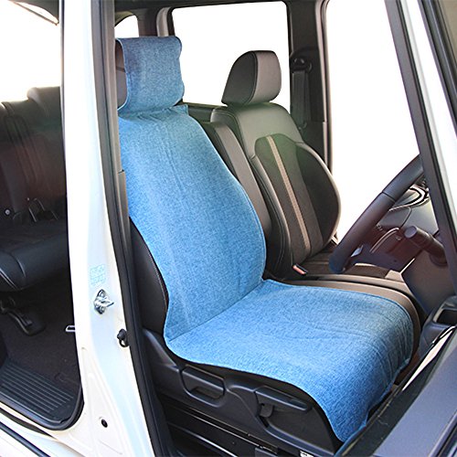 錦産業 前席用シートカバー リネン調生地 フリーサイズ（1枚入・ブルー ）Calm（カーム） AM-7362