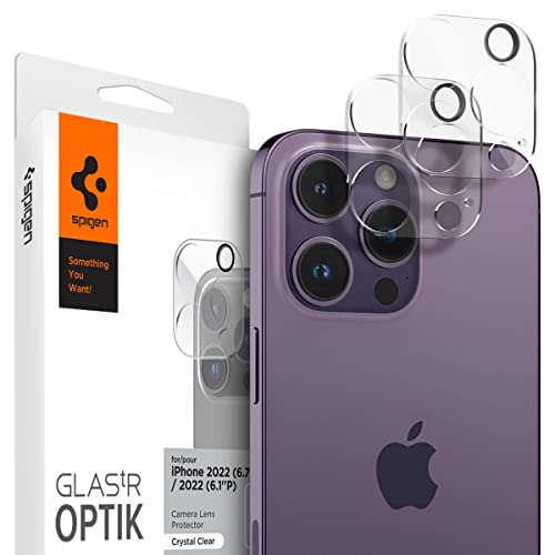 Spigen Glas.tR Optik iPhone 14 Pro iPhone 14 Pro Max 用 カメラフィルム 気泡なし 保護 iPhone14Pro iPhone14ProMax 対応 カメラ レンズ クリア 2枚入