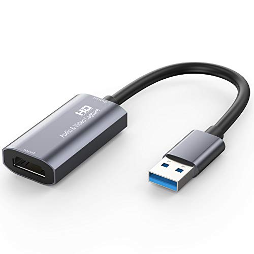 Faunow HDMI usb グレー Windows キャプチャーボード 1080P 60Hzビデオキャプチャー ゲームキャプチャー コンパクト ビデオキャプチャカード ゲーム実況生配信、画面共有、録画、ライブ会議に適用 Nintendo Switch、Xbox One、OBS Studio対応 hdmi スイッチ 電源不要