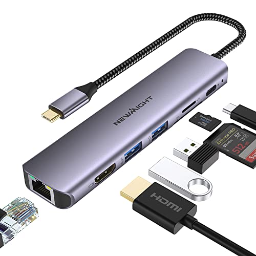USB C ϥ 7-in-1ץ lan hdmi type-c ɥå󥰥ơ ӥåȥͥå Type-C PD 100W ® 4K@30HZ HDMI 2*USB3.0 ®ǡž SD/TF Macbook proʤб  (졼USBϥ7-in-1)