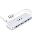 LENTION 6in1 USB Type-C ハブ PD充電 60W USB 3.0 ×3 Micro SD/SDカードリーダー UHS-I対応 CB-C16s 交換アダプター MacMacBook Pro Air iPhone 15 Plus Pro Max iPad Pro Air Surface Pro Goなど対応 (シルバー)