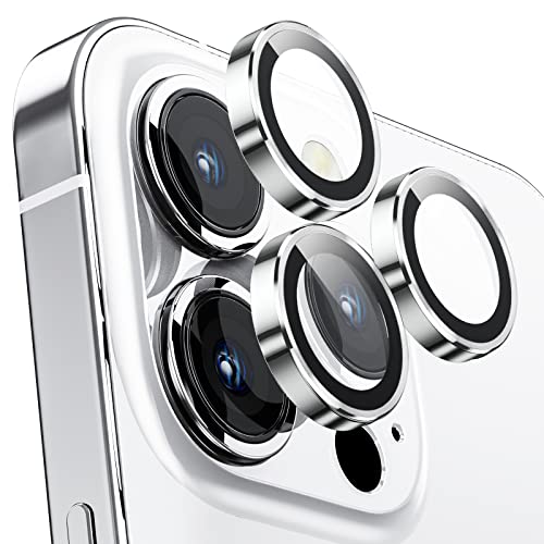 カメラフィルム iPhone 14Pro/14Pro Max用 カメラカバー 9Hガラス アルミ合金製 カメラ保護 キズ防止 耐衝撃 高透過率 アイフォン 14プロ/14プロマックス用 カメラレンズカバー シルバー