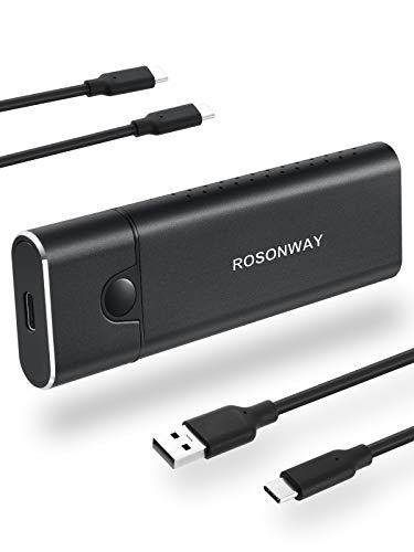 ROSONWAY M.2 SSD ケース NVMeとSATA両対応 RTL9210B高性能チップ USB 3.1 Gen2 10Gbps 2242/2260/2280対応 アルミ製高放熱性 外付けケース UASP&Trimサポート 自動スリープ機能付き 工具不要(RSH-329)