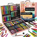 150PC Art Set, KINSPORY Coloring Art Kit, Wooden Drawing Art Supplies Case, Markers Crayon Colour Pencils for Budding Artists
