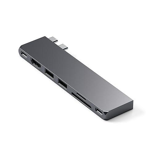 Satechi USB-C Pro ハブ スリム (スペースグレイ) USB 4, 4K HDMI, USB3.2 Gen 2, SD/TF カードスロット, 100W USB C PD (MacBook Pro/Air M2 M3など対応)