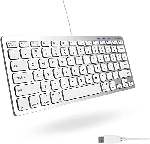 Macally SLIMKEYCA compact USB-A Keyboard for Mac US QWERTY Key Cap Layout