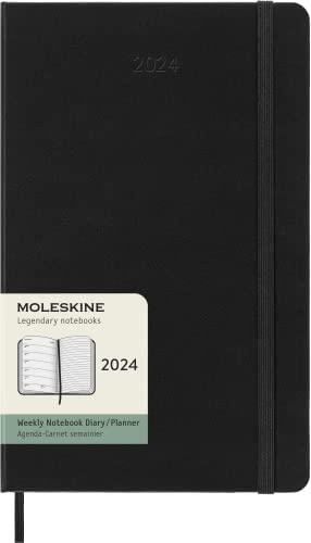 モレスキン 手帳 モレスキン(Moleskine) 手帳 2024 年 1月始まり 12カ月 ウィークリー ダイアリー ハードカバー ラージサイズ(横13cm×縦21cm) ブラック DHB12WN3Y24