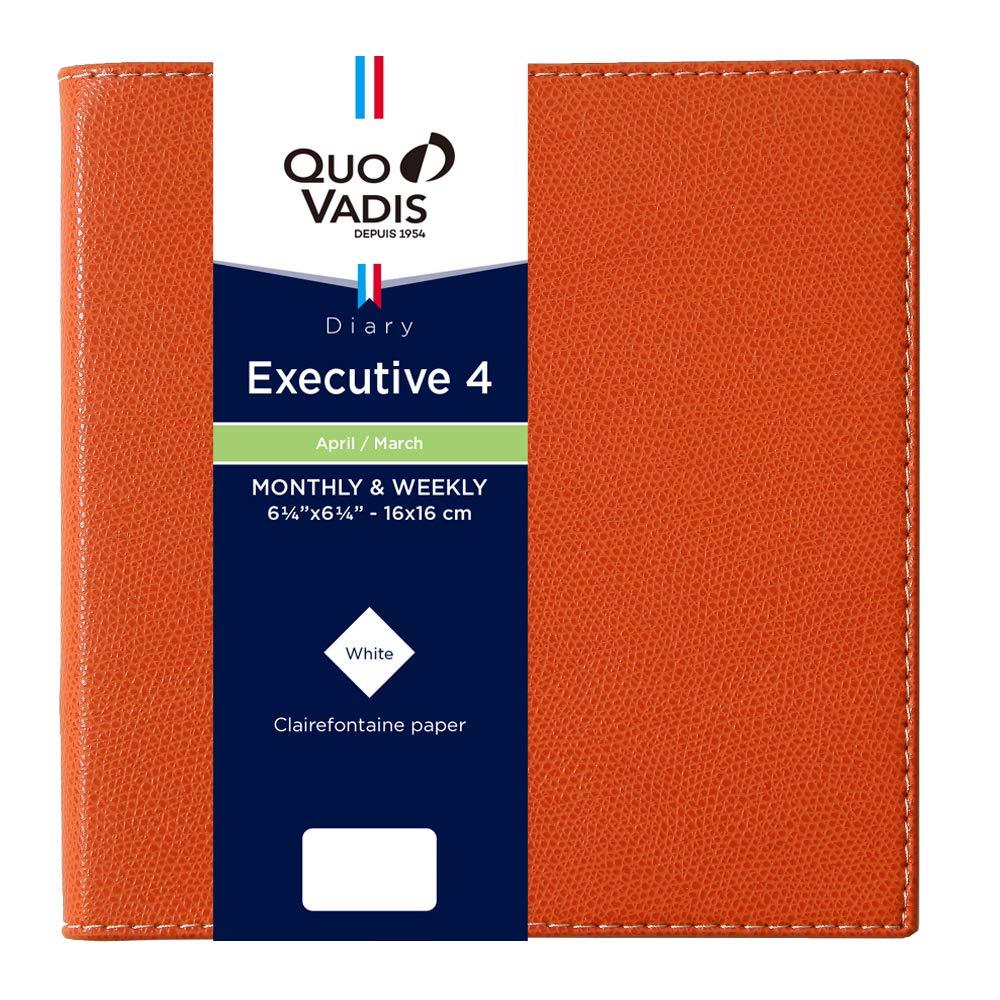 クオバディス 手帳 クオバディス 手帳 【2024年4月始まり】ダイアリー『エグゼクティブ4/クラブ』 (週間バーチカル・正方形サイズ 16×16cm) アプリコット QUOVADIS qv66202ap