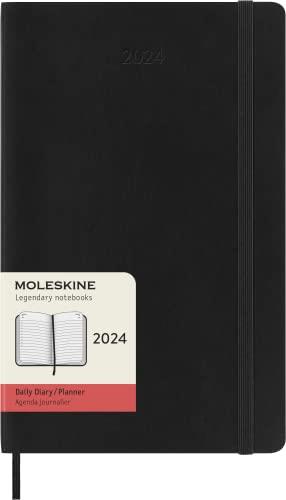 モレスキン(Moleskine) 手帳 2024 年 1月始まり 12カ月 デイリー ダイアリーソフトカバー ラージサイズ(横13cm×縦21cm) ブラック DSB12DC3Y24