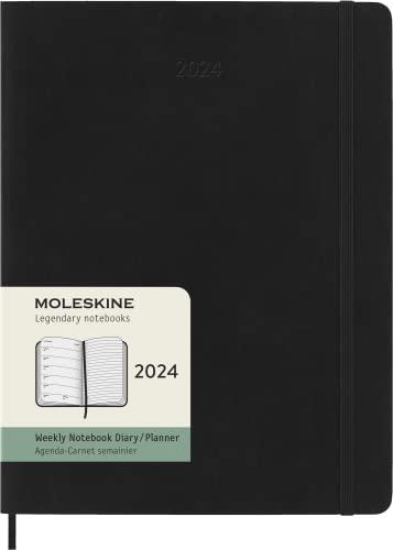 モレスキン 手帳 モレスキン(Moleskine) 手帳 2024 年 1月始まり 12カ月 ウィークリー ダイアリーソフトカバー XLサイズ(横19cm×縦25cm) ブラック DSB12WN4Y24