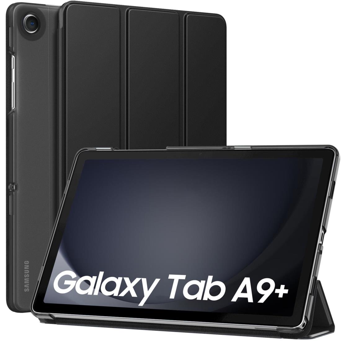 MoKo Galaxy Tab A9+ ケース Galaxy Tab A9 Plus ケース サムソンギャラクシーA9+ 11インチ2023専用手帳型カバー SM-X210NZAAXJP オートスリープ機能 三つ折りスタンド PUレザー外装 裏地マイクロファイバー 軽量 薄型 傷防止 スマートケース Black