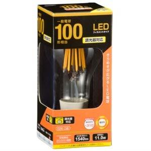 オーム電機 LED電球 フィラメント E26 100形相当 全方向 調光器対応 クリア 電球色 LDA12L D C6 06-3484 OHM