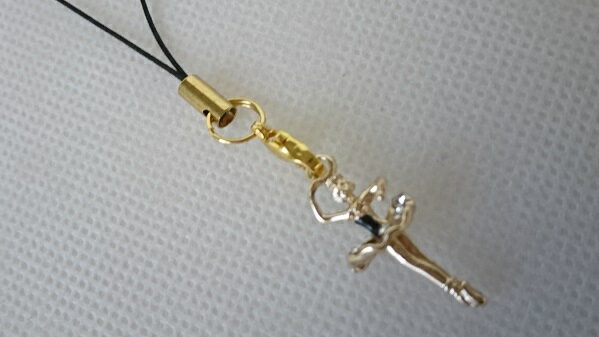 バレリーナチャーム キラキラキーホルダーストラップ S ブラック バレエ雑貨 バレリーナ雑貨